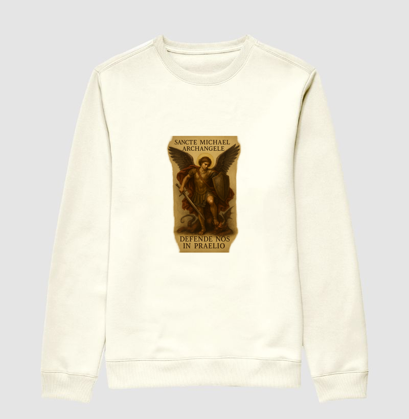 Sueter Moletom Sancte Michael Achangele Defende Nos In Praelio