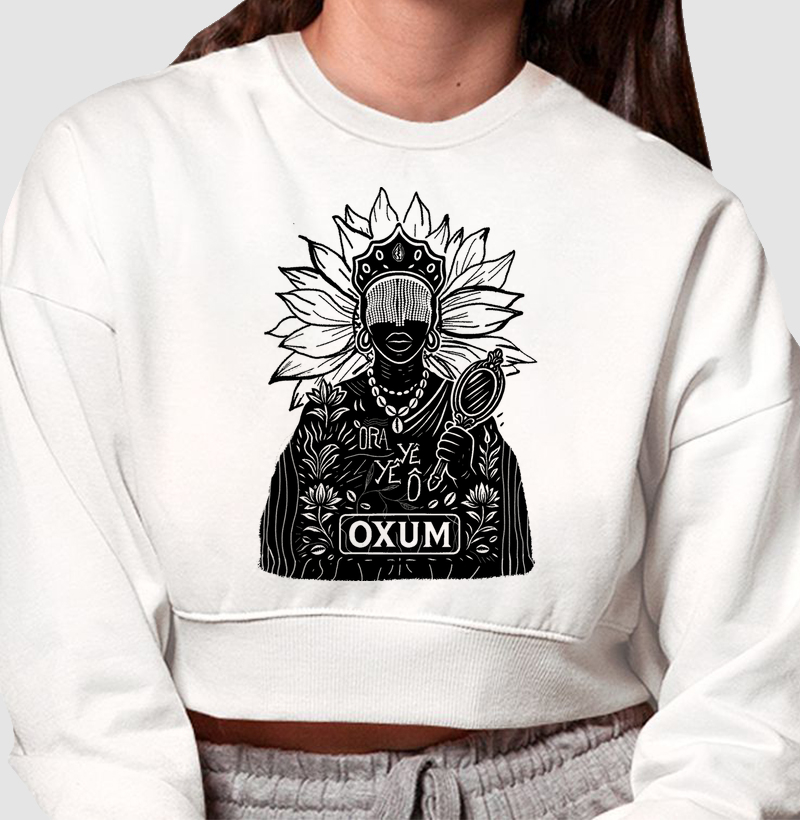 Cropped Moletom Oxum (estampa preta)