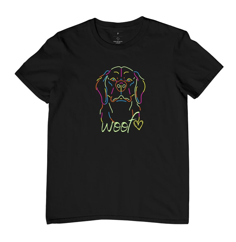 Camiseta Adulta - Cachorro Neon