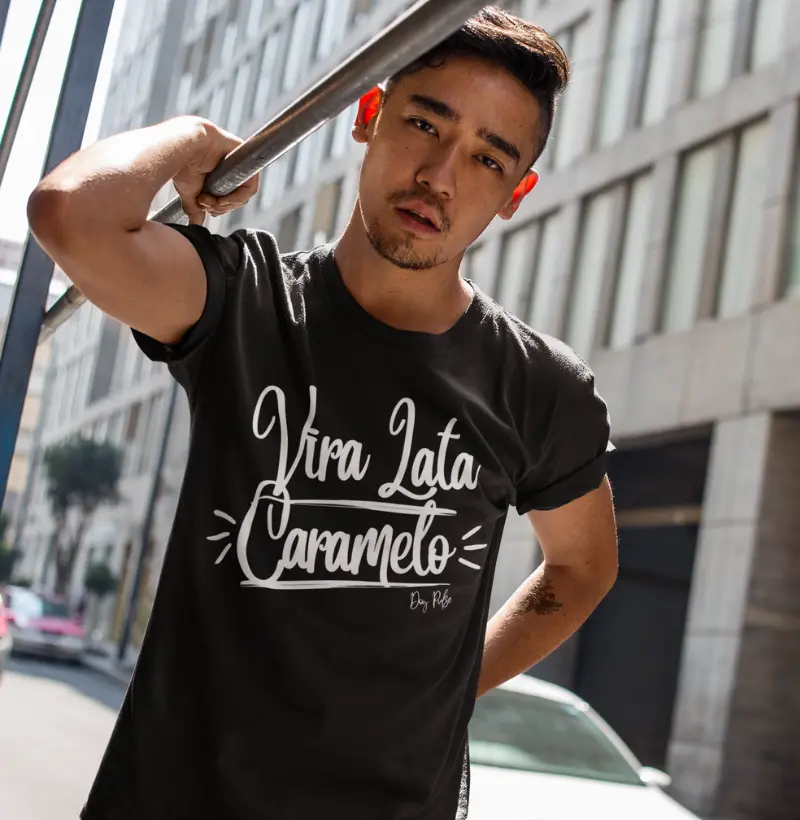 Camiseta Dog Pulse Positive Vibes Vira Lata Caramelo