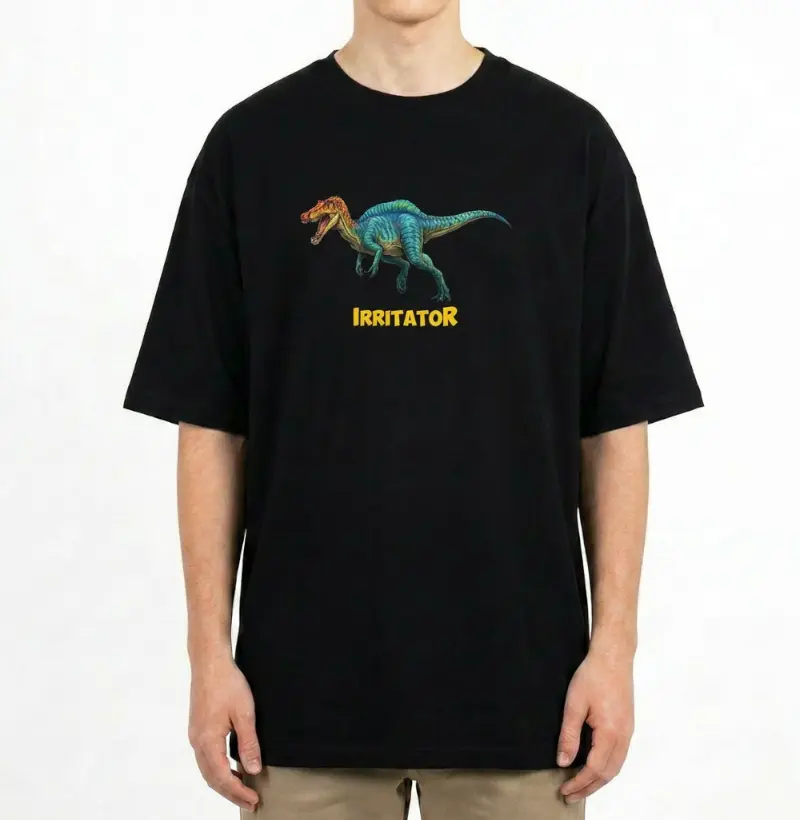 Camiseta Dinossauro Oversized Irritator Algodão Premium Dinoloco