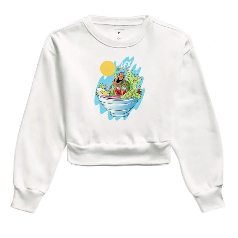 Moletom Cropped Mulher Surfista na Salada V01