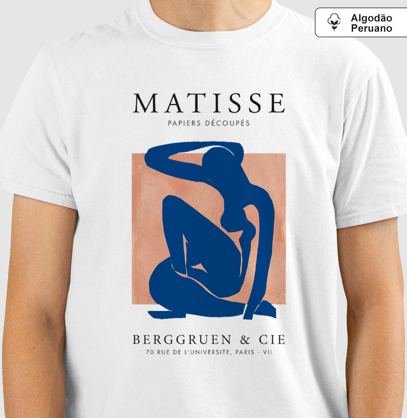 Camiseta Henri Matisse Nu Azul Berggruen Paris Algodão Premium Tanguis