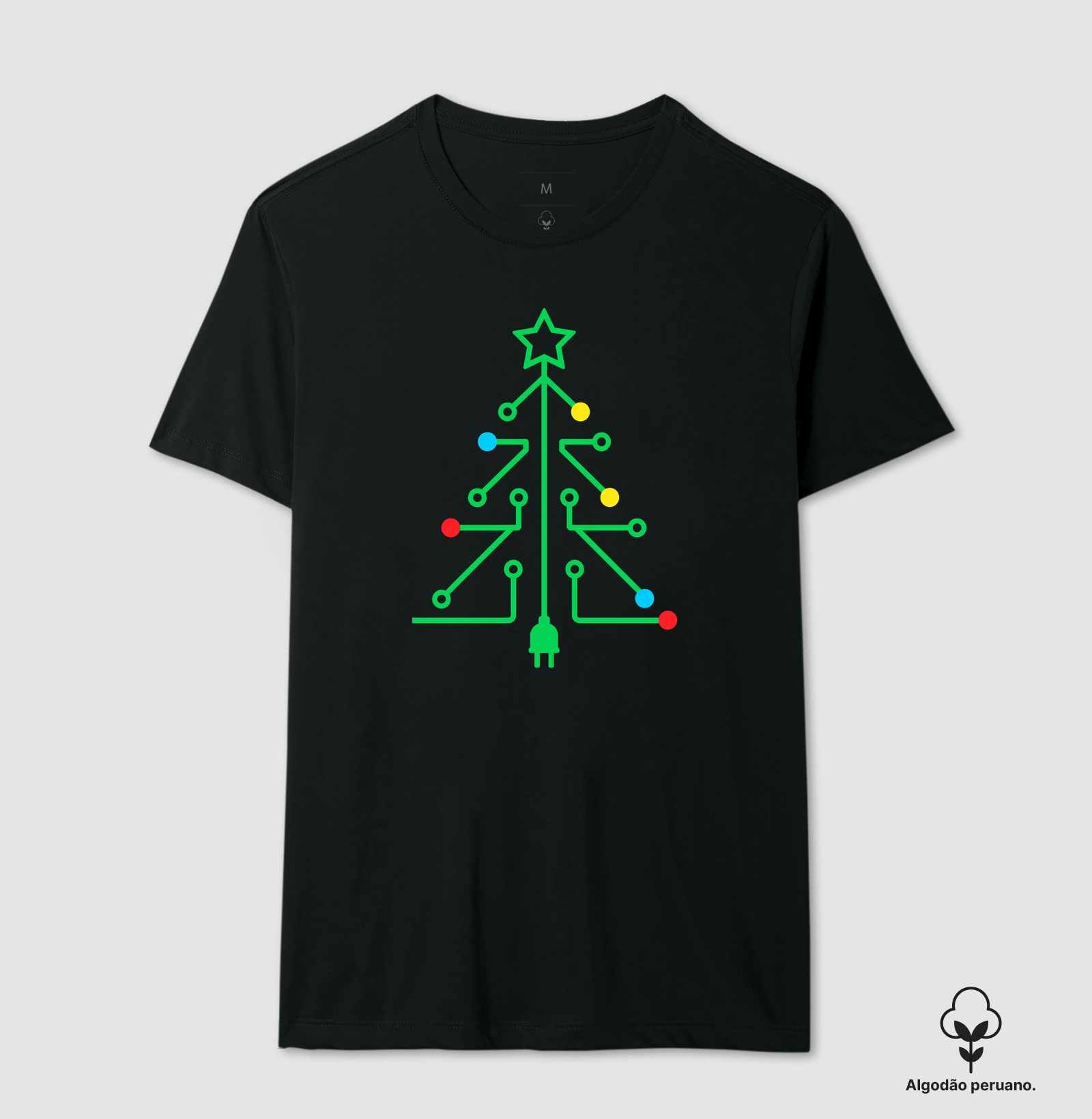 Conecte-se à Alegria – Árvore de Circuito - Camiseta Algodão Peruano