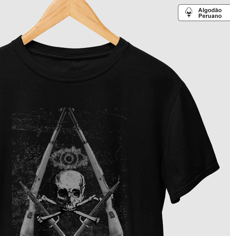 Camiseta maçonaria GUNS SKULL - baionetas