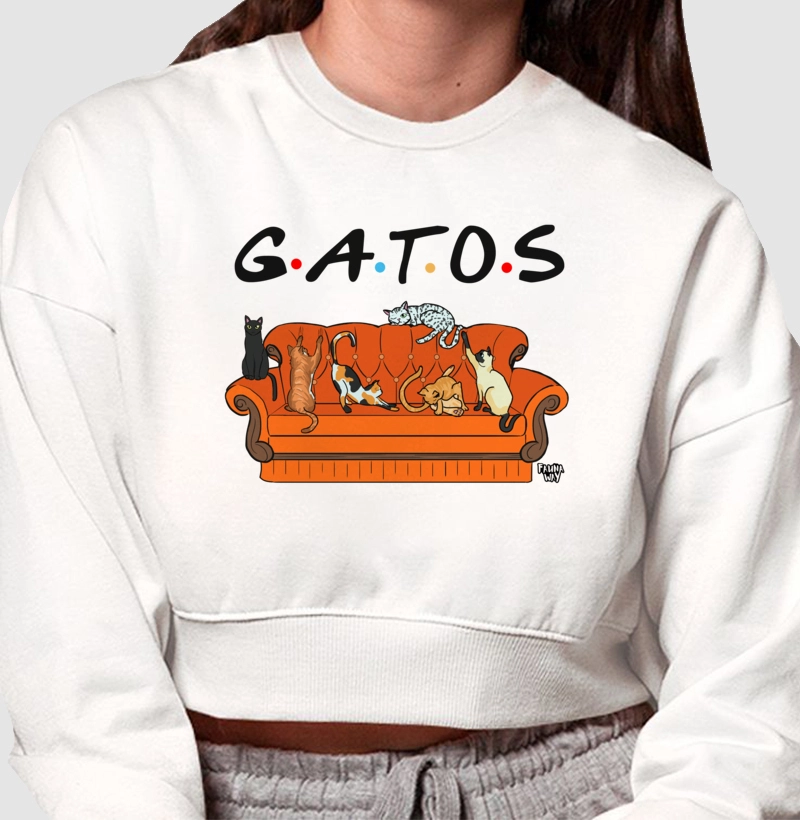 Moletom Gatos Friends - Cropped