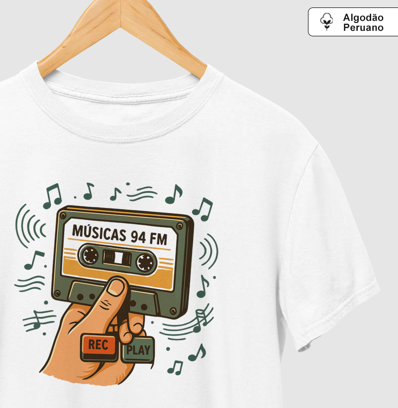 Camiseta Algodão Peruano Fita k7
