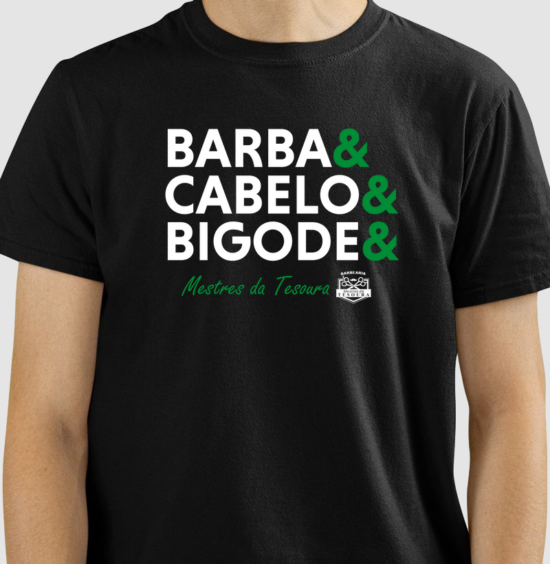 Camiseta exclusiva Barbearia Mestres da Tesoura 