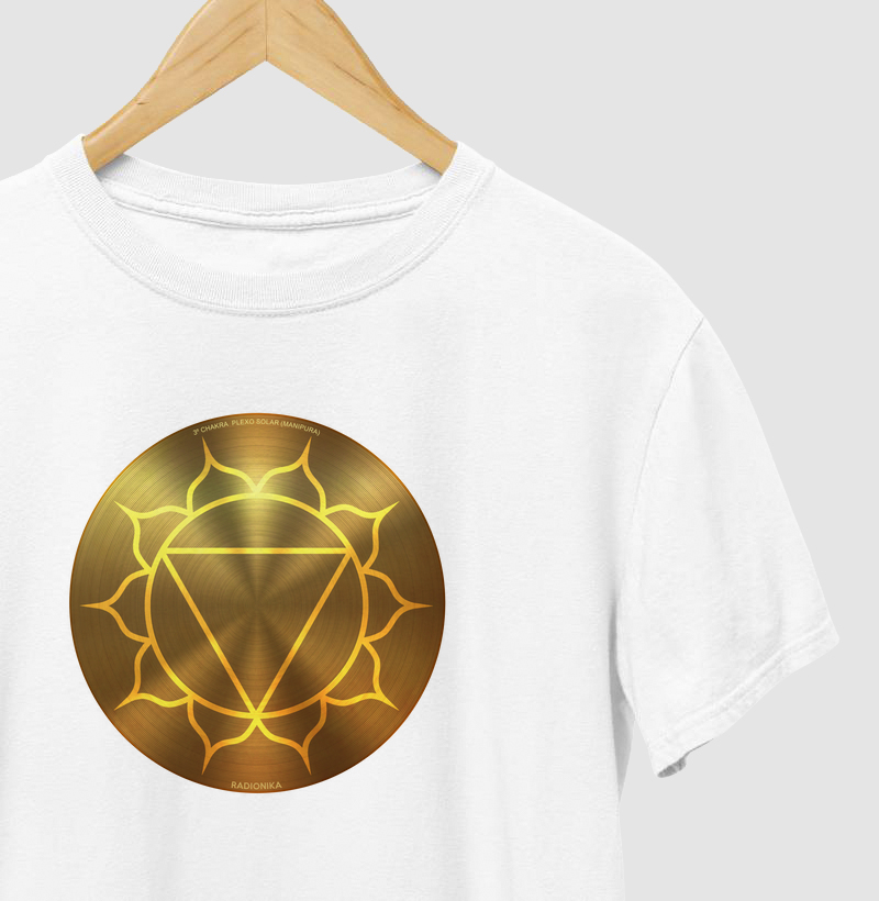 Camiseta 3º Chakra Plexo Solar – Manipura – Estampa Radiônica Unissex