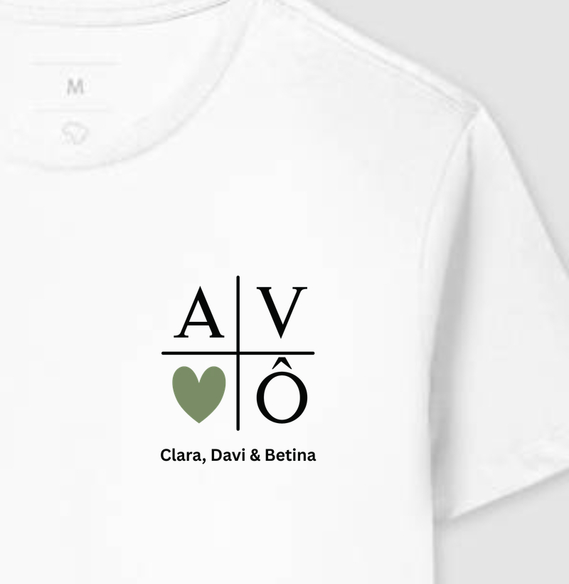 Camiseta Avô Coração | Para personalizar 👉ANTES DA COMPRA👈 chame no WhatsApp
