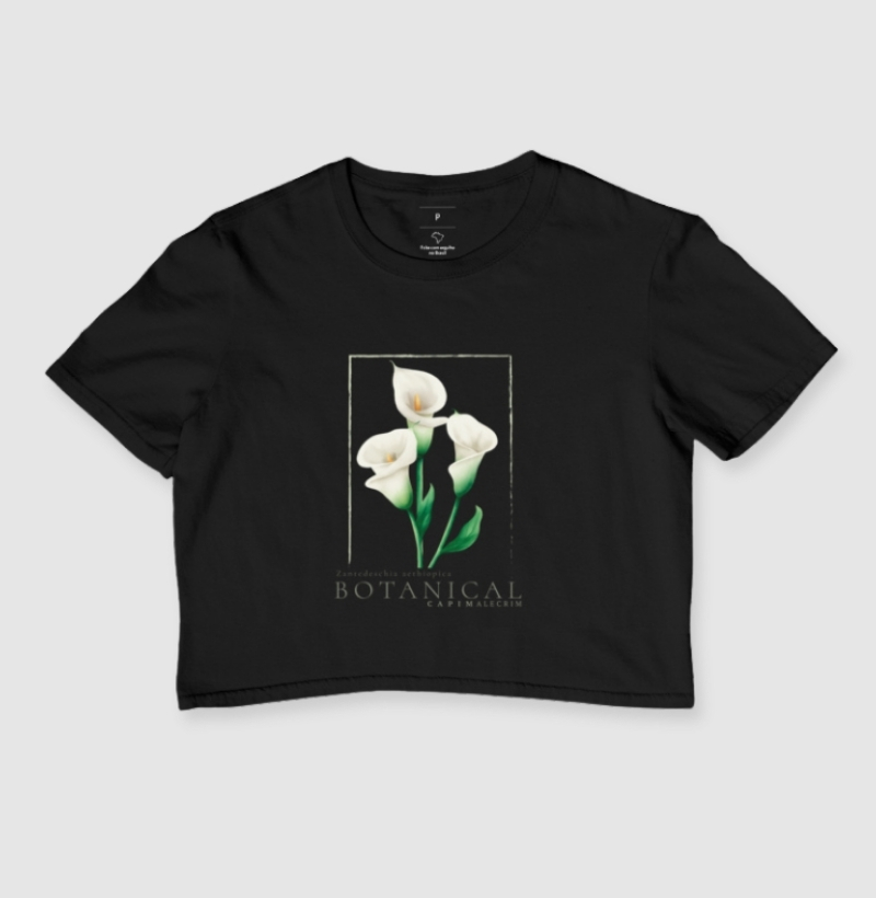 T-shirt Cropped Botanical Zantedeschia aethiopica