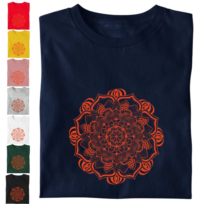 Camiseta MANDALA VERMELHA - Foco, Energia e Vitalidade | Camisetas Falam