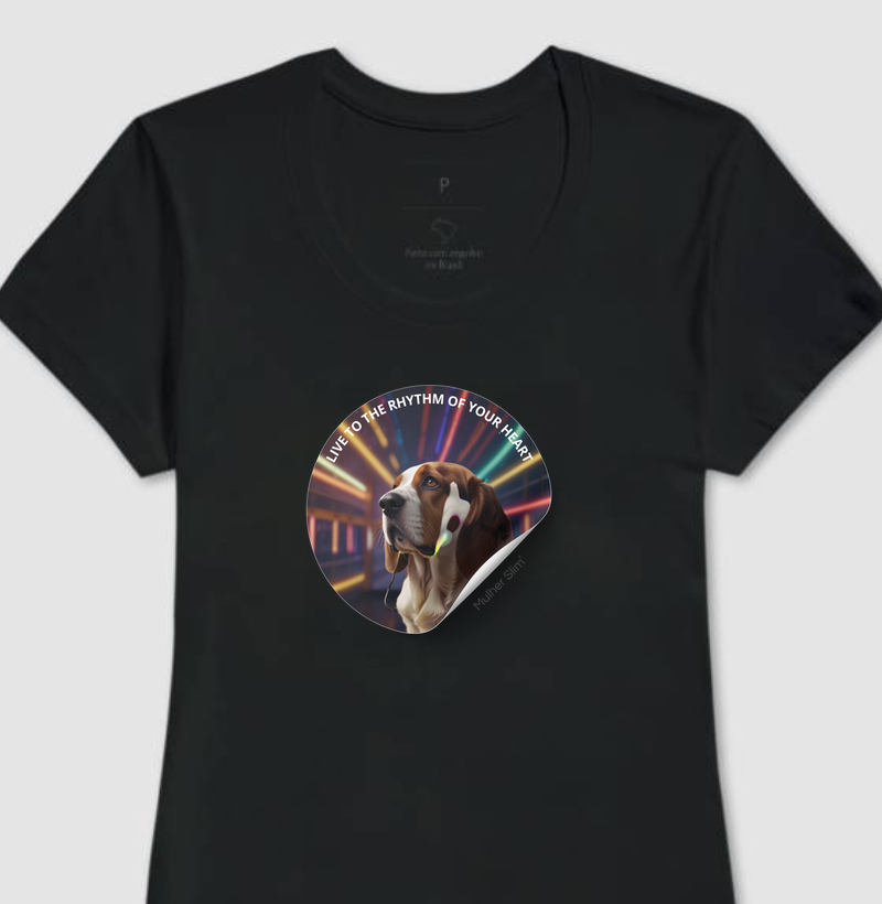 Camiseta Feminina Mulher Slim Pet Music