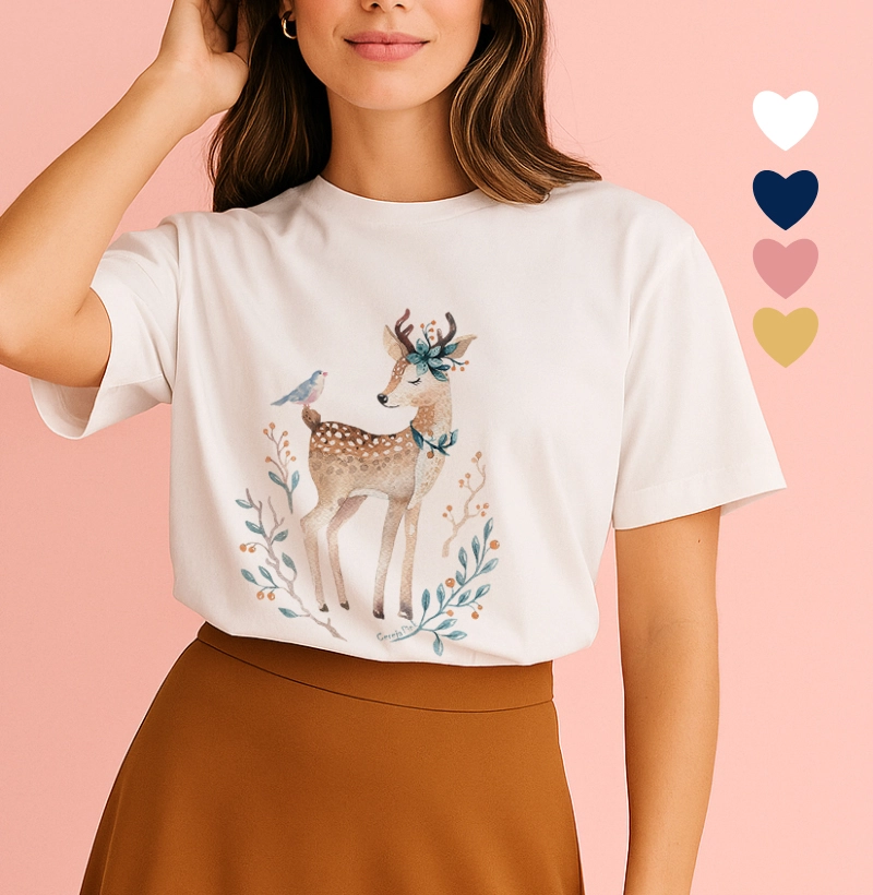 Camiseta Feminina Ilustrada Bambi