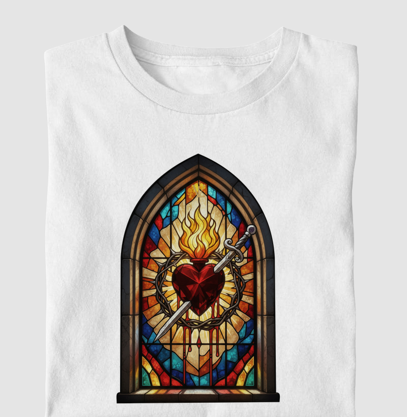 Coração de Maria em Chamas. Coleção vitrais!