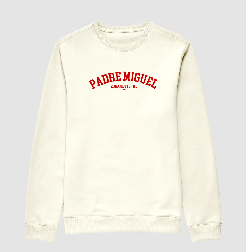 Padre Miguel - Vermelho e Branco - Suéter Moletom