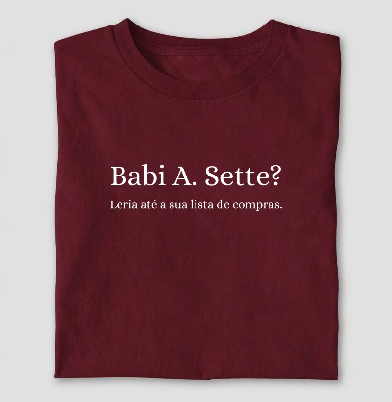 Babi A. Sette? Leria até a sua lista de compras.