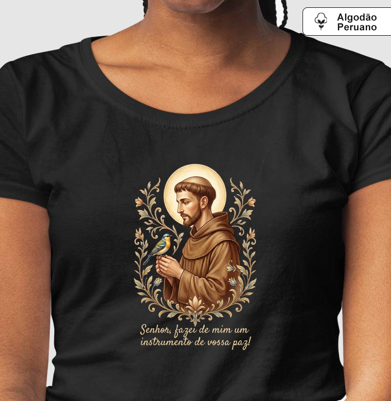 Camiseta Algodão Peruano São Francisco de Assis