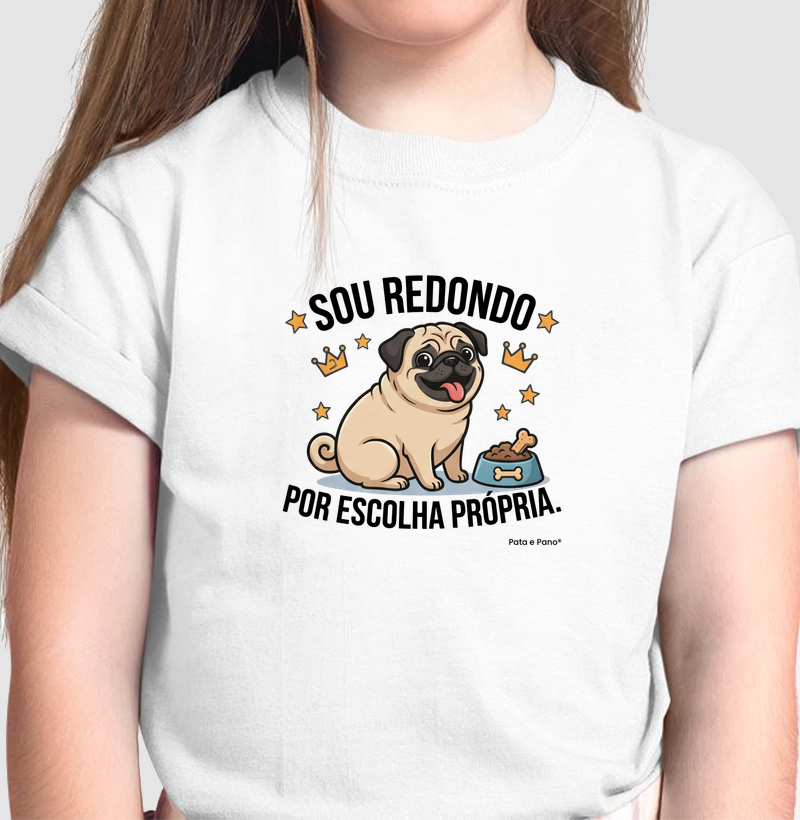 CAMISETA INFANTIL PUG REDONDO - Camiseta Infantil
