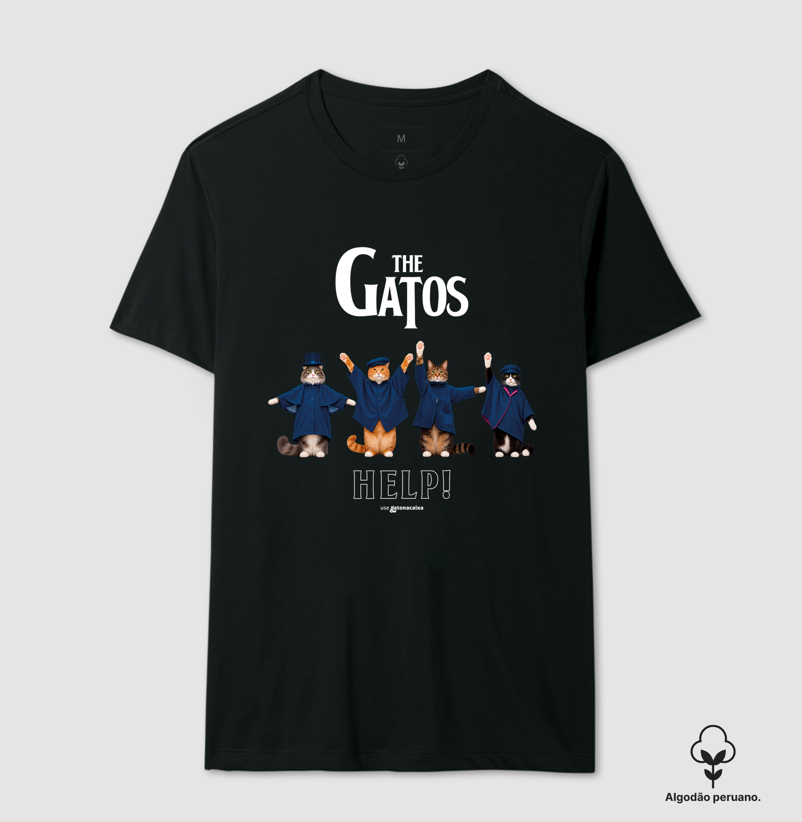 The Gatos - Help! - Camiseta Algodão Peruano