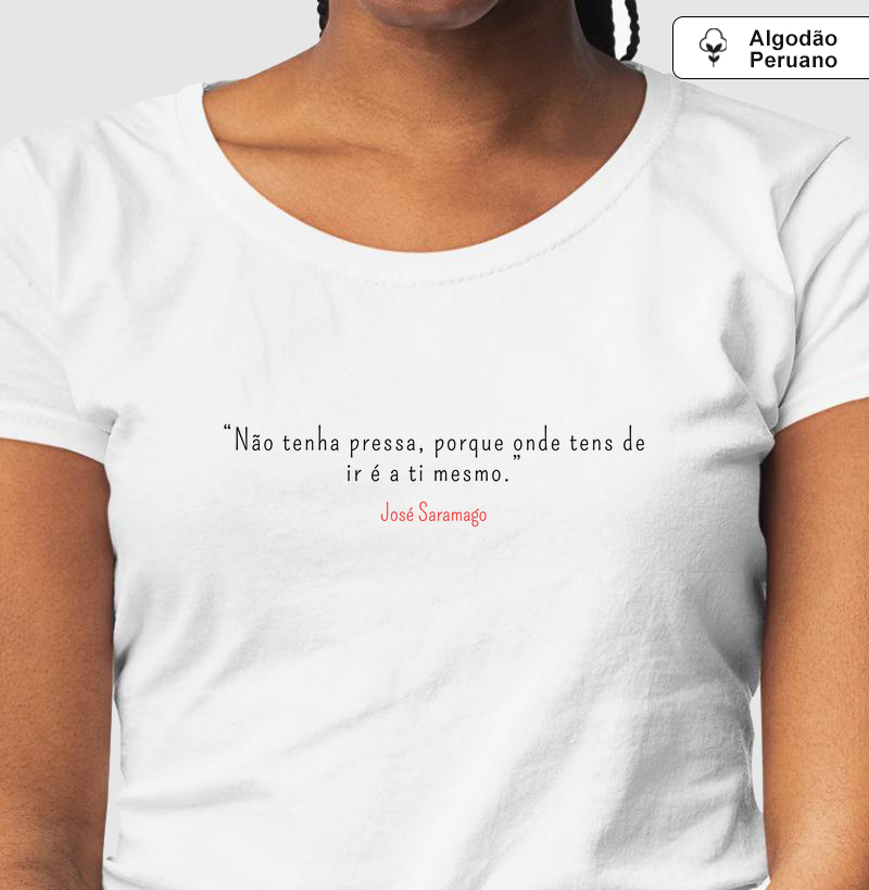 Camiseta José Saramago Pressa em Algodão Peruano