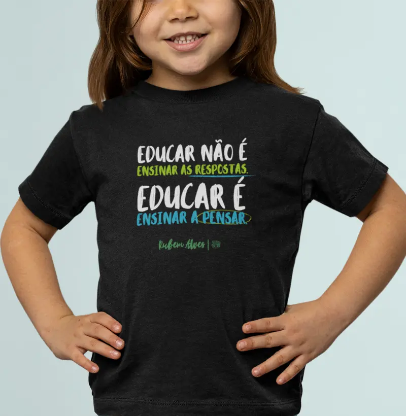 Camiseta Mini Educar é | Rubem Alves