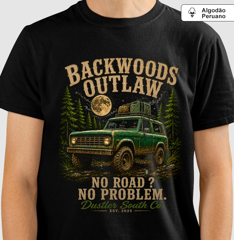 Camiseta  Country Masculina Backwoods Outlaw Offroad