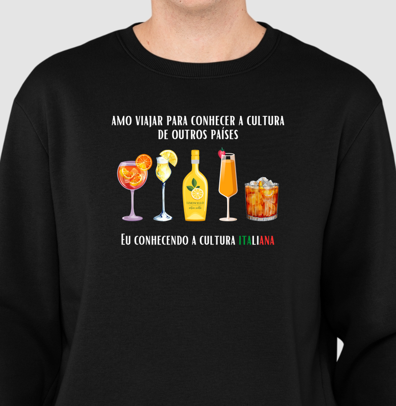 Conhecendo a cultura italiana - Suéter Moletom