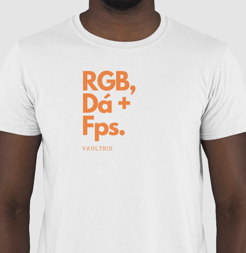 +RGB +FPS - Camiseta estampada Gamer 100% algodão.