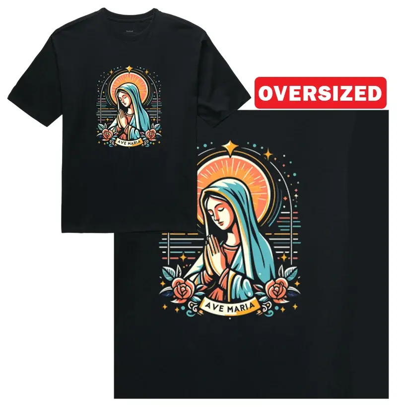 Virgem Maria em Floral - Oversized