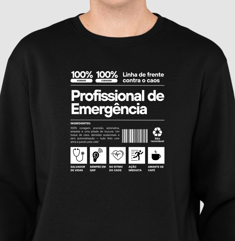 Suéter Moletom – Profissional de Emergência