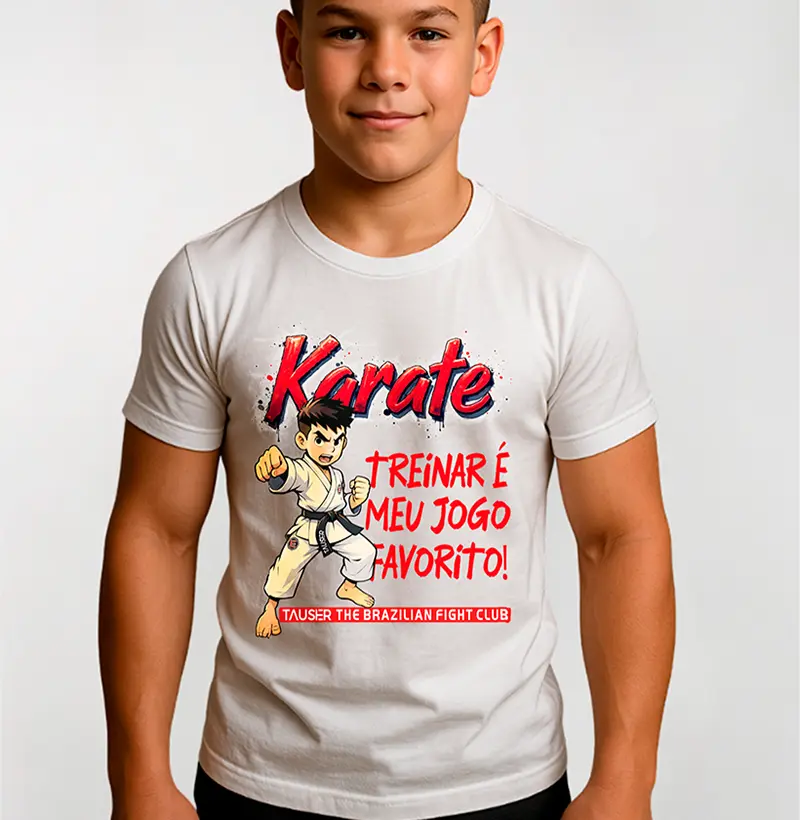 Camiseta Infantil 100% algodão, estampa jogo favorito