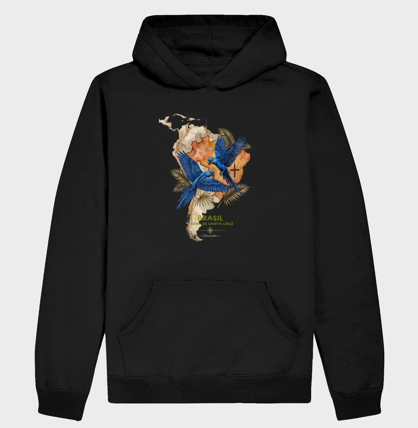Araras-Azuis - Brasil Terra de Santa Cruz - Fé, História e Natureza - Hoodie Moletom