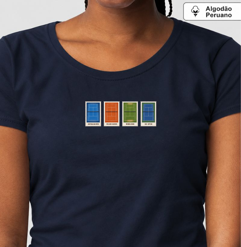 Camiseta Grand Slams (versão pequena - feminina) - Camiseta Algodão Peruano
