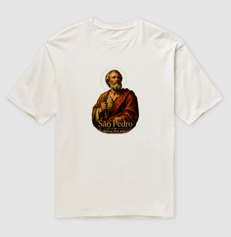 Camiseta Oversized São Pedro Rogai Por Nós