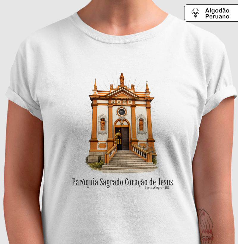 Camiseta Algodão Peruano Paróquia Sagrado Coração de Jesus (Porto Alegre - RS)