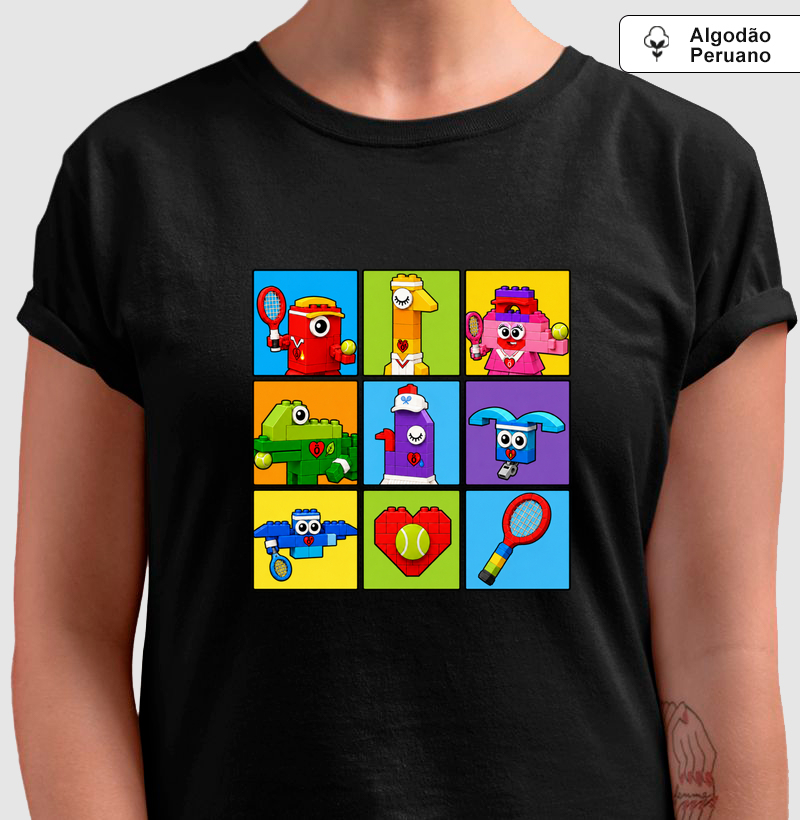 Play tennis com os Bichos - Camiseta Algodão Peruano
