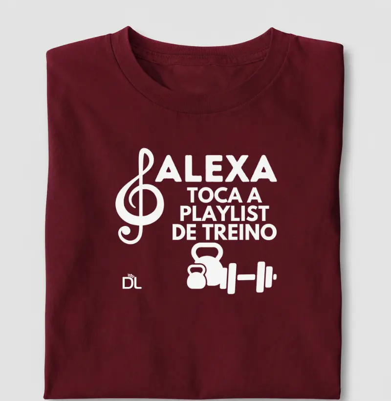 Alexa toca a playlist de treino