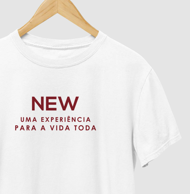 Camiseta NEW · Uma Experiência para a Vida Toda