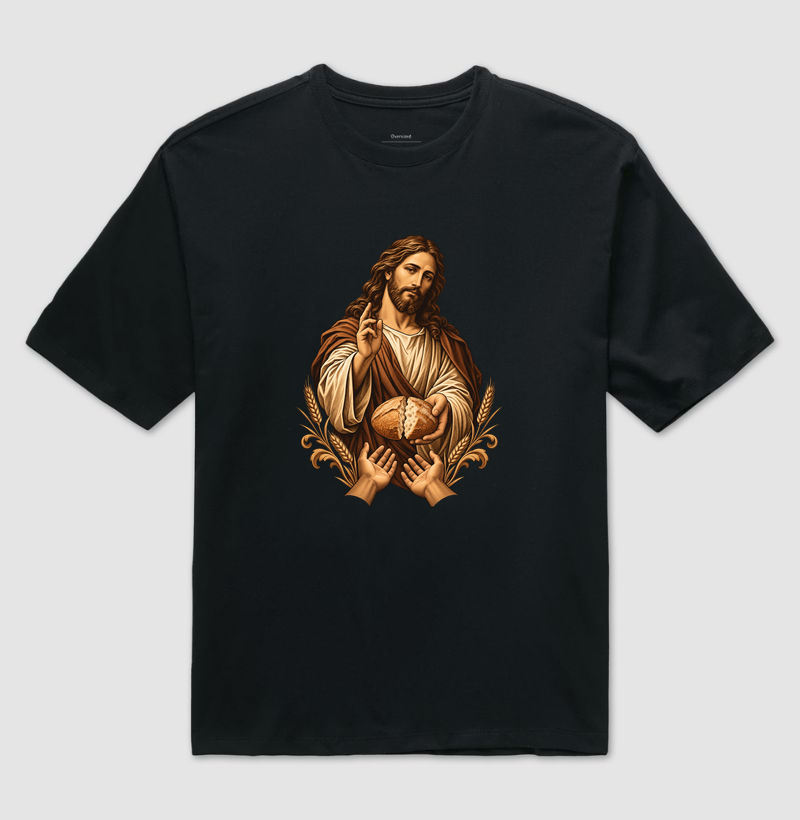 O pão da Vida - Cristo Vivo - Camiseta Oversized