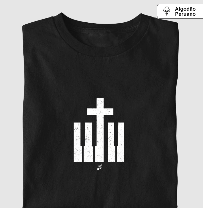CRUZ E TECLAS - Camiseta Algodão Peruano