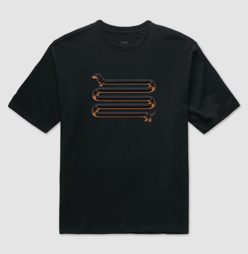 Salsicha Preto Enrolado - Camiseta Oversized