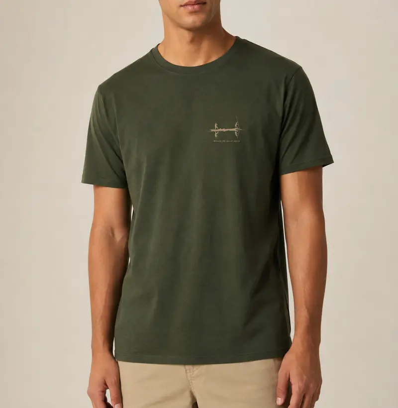 Camiseta Brasil de Água Doce Estampa Verde Natureza Unissex