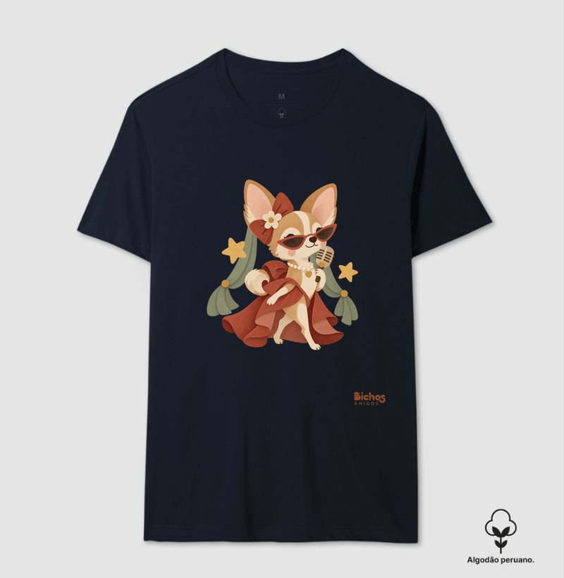 Chihuahua Diva - Camiseta Algodão Peruano