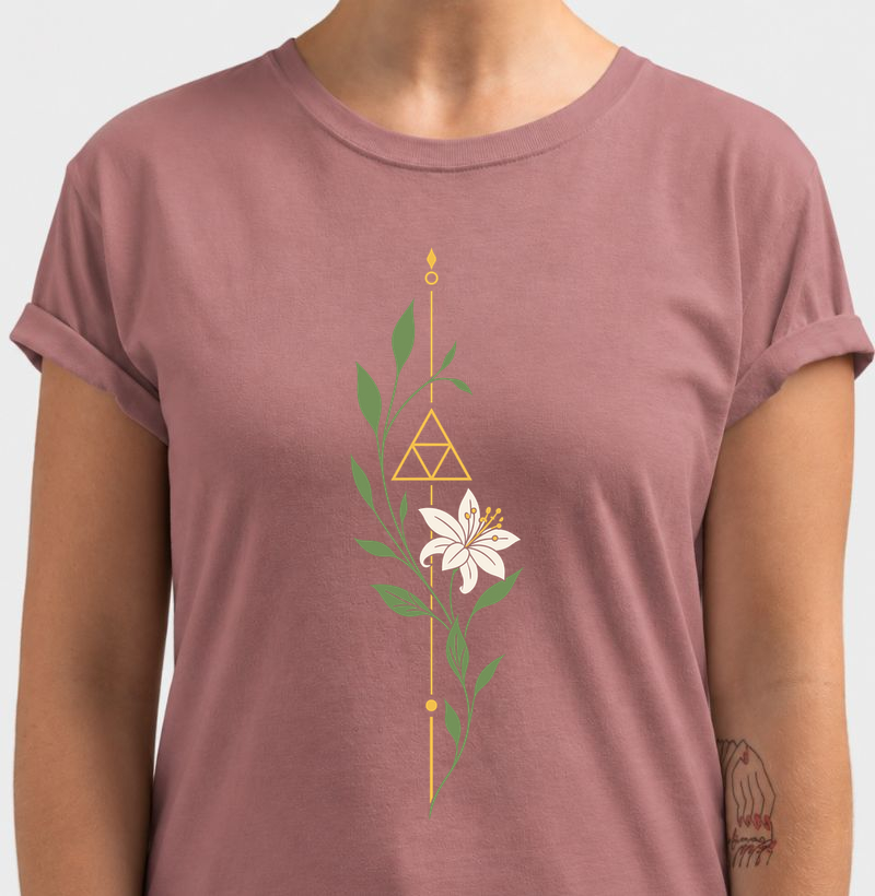Pingente da Triforce – Flor e Folhagem - Camiseta