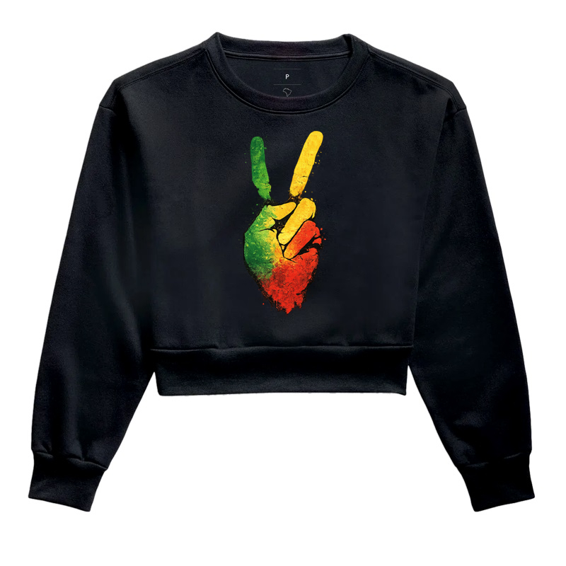 Peace and Love - Cropped Moletom