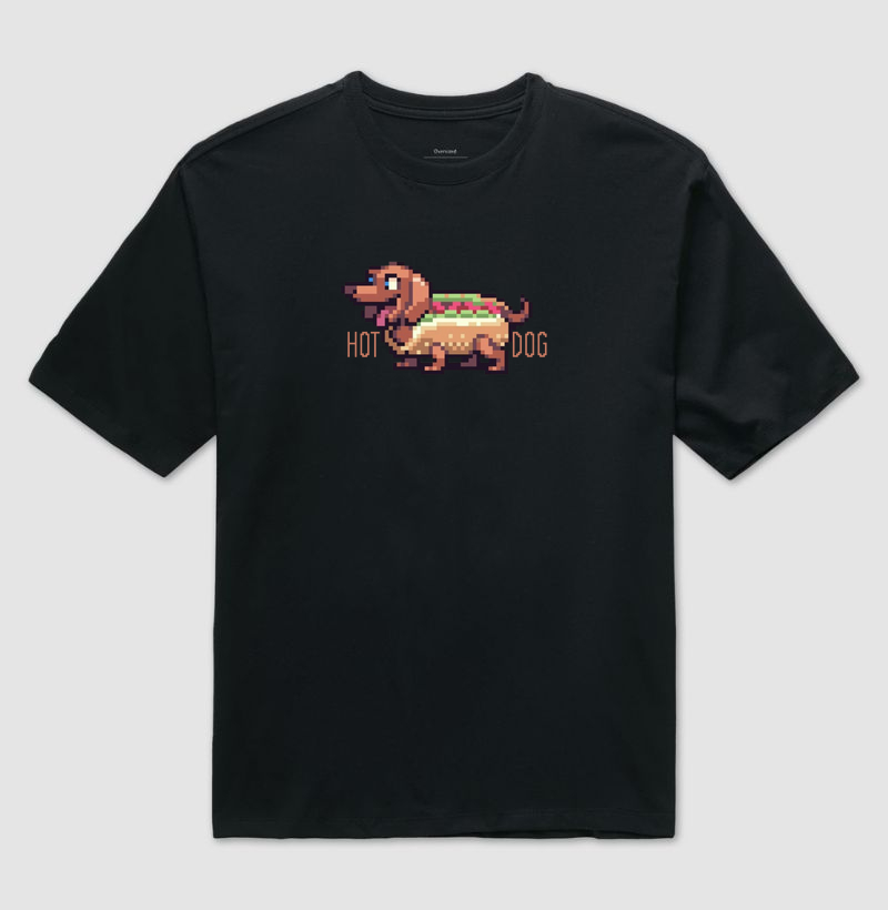 Camiseta Oversized HotDog Reset8Bit