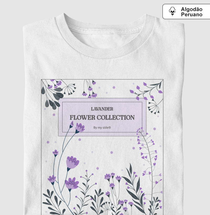 FLOR DE LAVANDA - Algodão Peruano - Camiseta Algodão Peruano