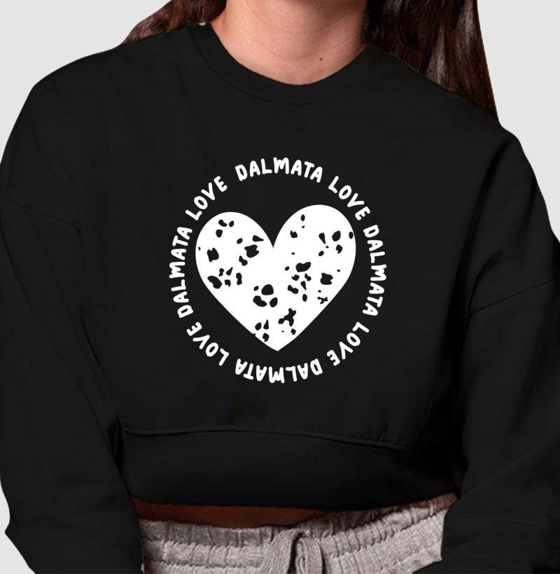 Moletom Cropped Dalmata Coração