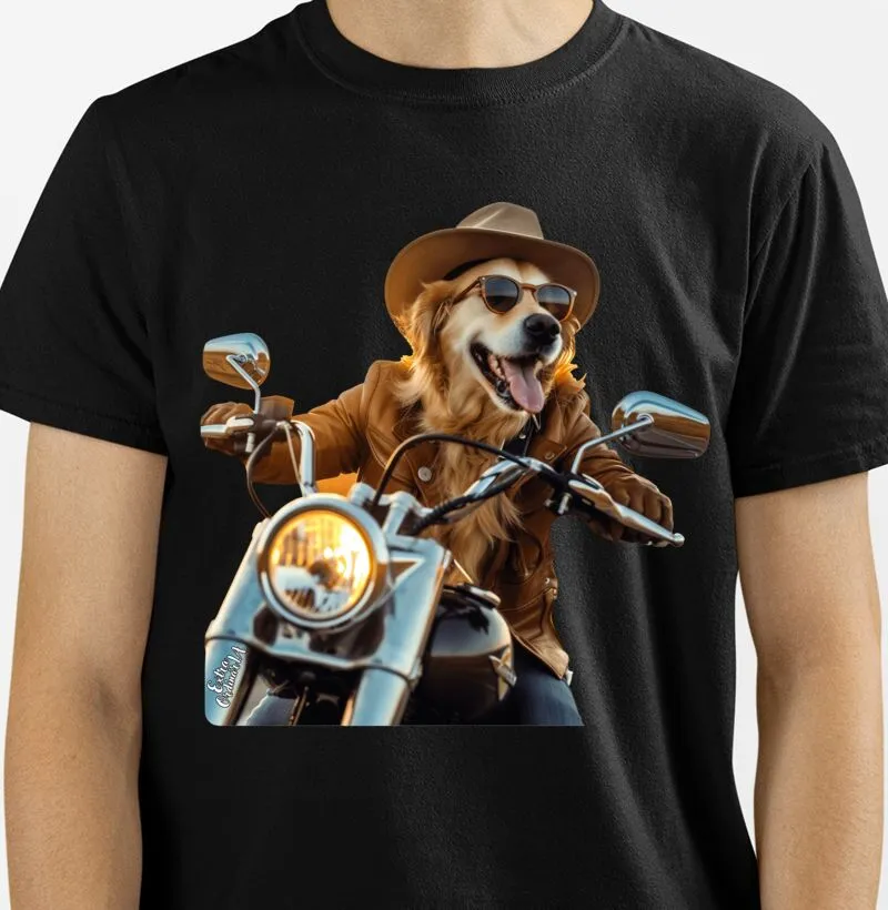 Golden Retriever Motociclista